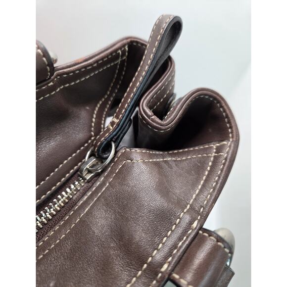 Vtg Coach Soho Luxury Satchel Purse Brown C0GZ-8A09 Double Handle Buckle Pockets - Picture 6 of 15